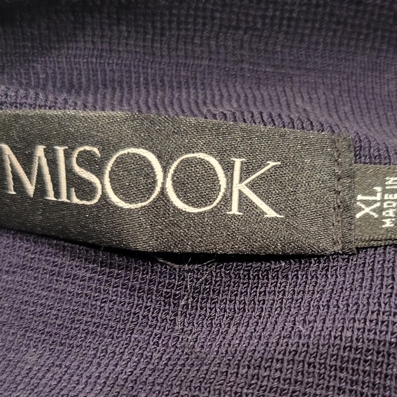 Misook Size XL Navy/White Striped Knit Button Up Cardigan - Picture 5 of 6